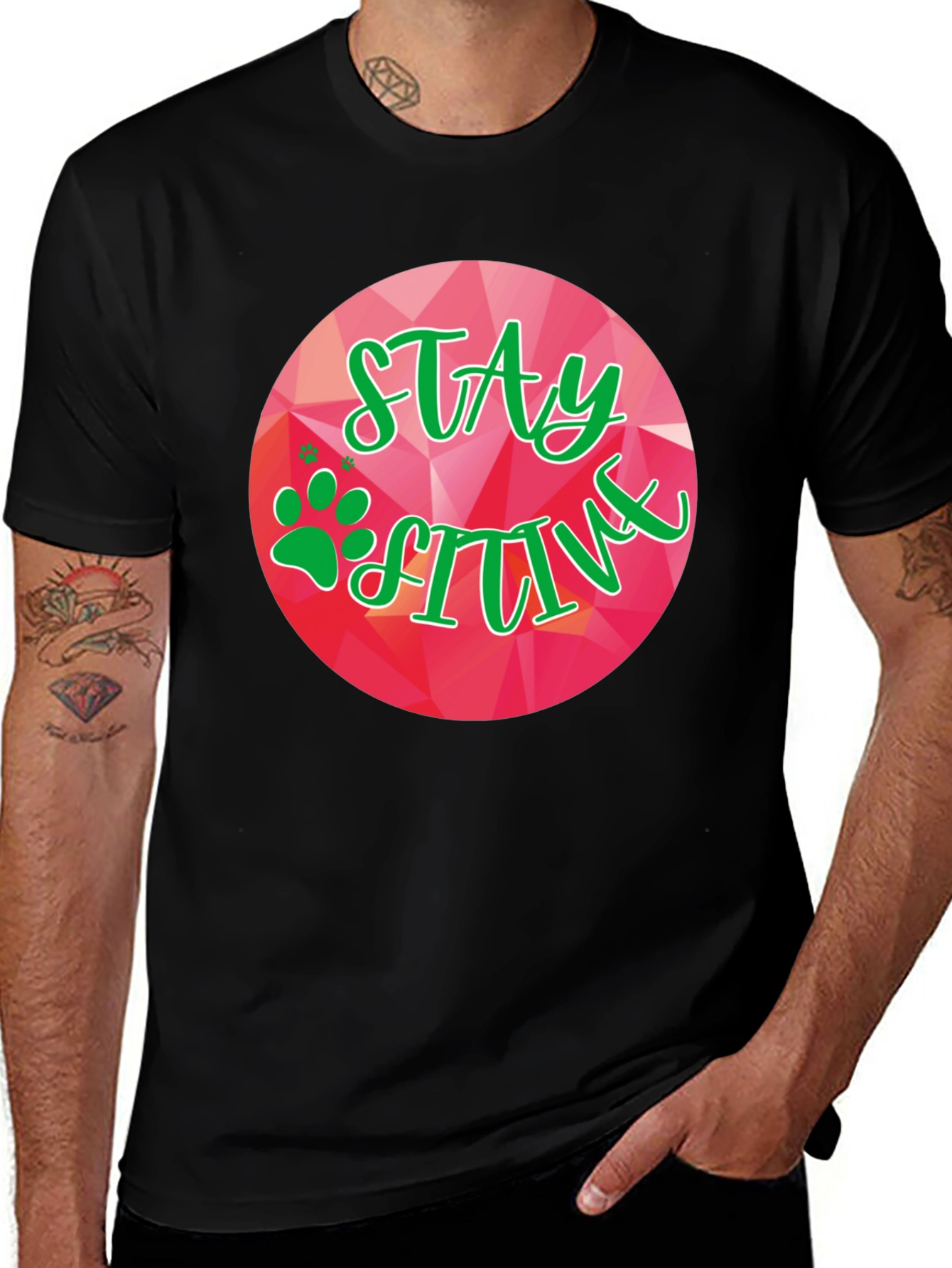Black Stay Positive Graphic Tee main image