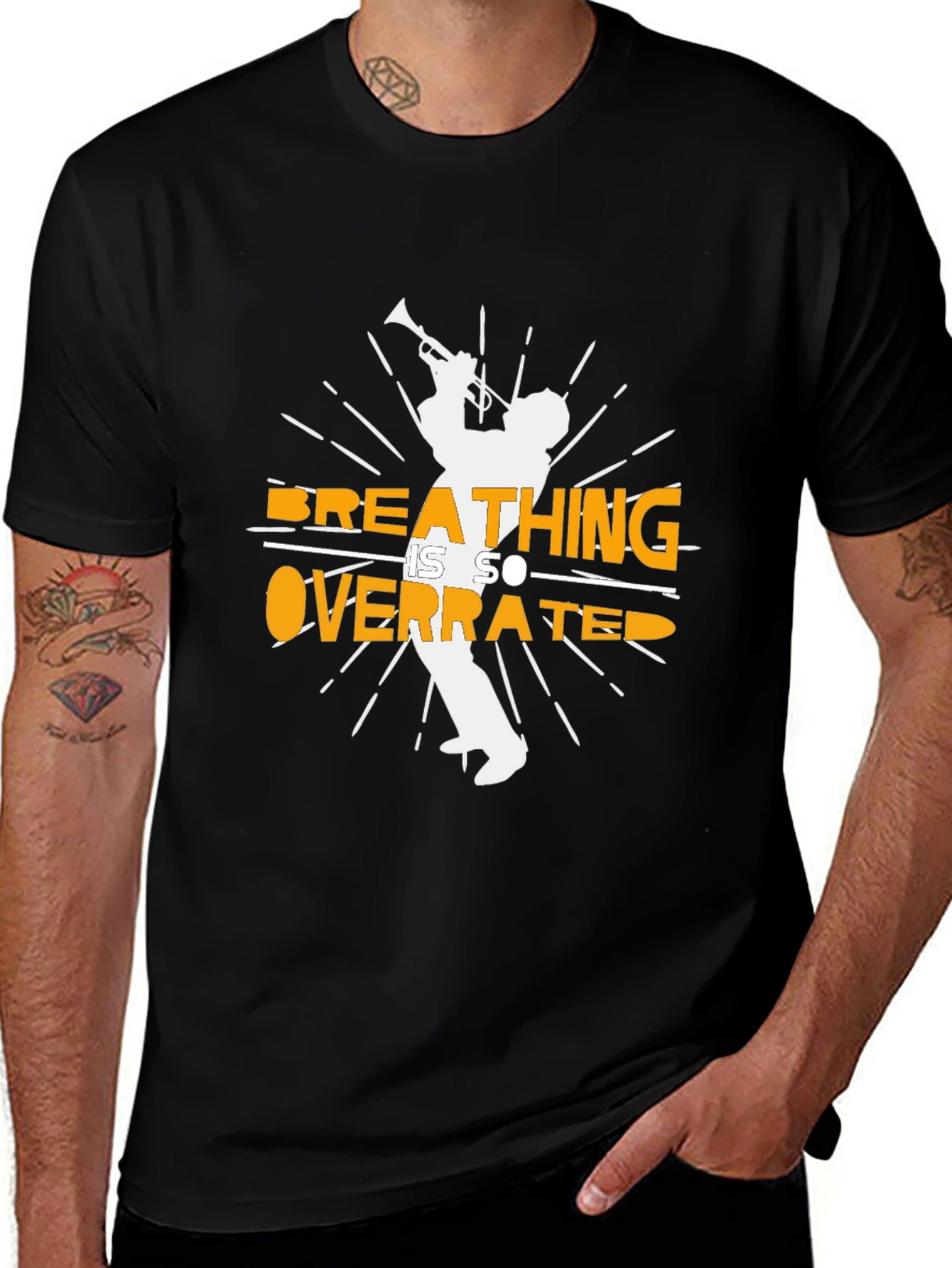 Variant 13 of Breathing is So Overrated Trumpet Graphic Tee