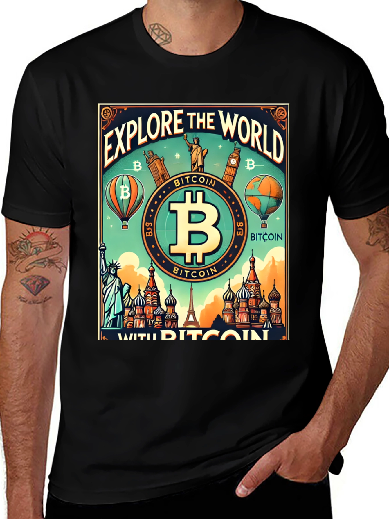 Bitcoin Travel T-Shirt: Explore The World with Crypto