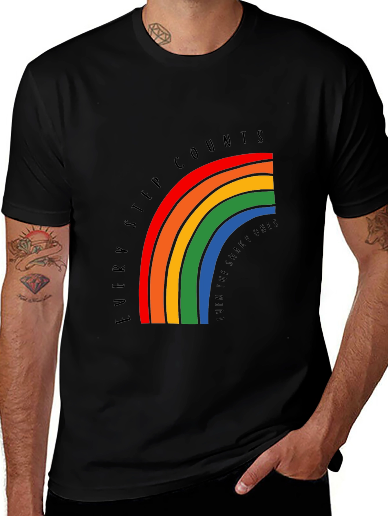 Variant 13 of Rainbow Every Step Counts Graphic T-Shirt