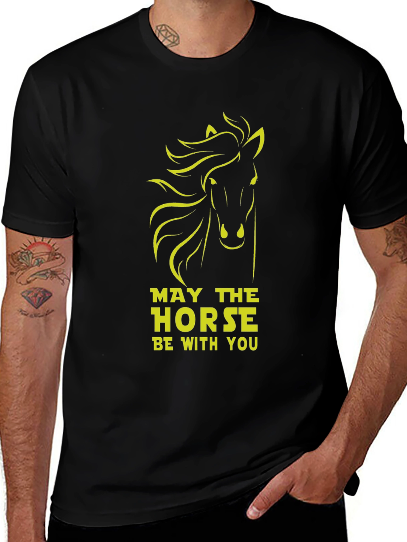 Variant 16 of Horse Graphic Black T-Shirt