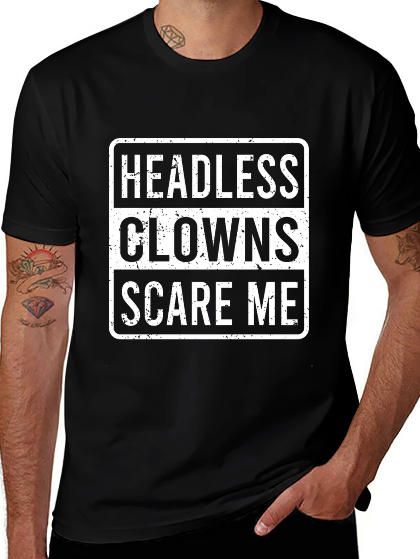 Variant 8 of Headless Clowns Scare Me Graphic Tee