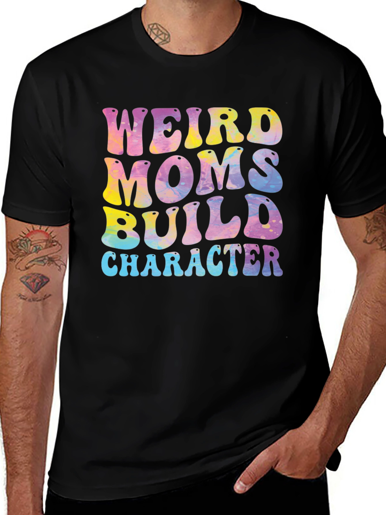 Variant 24 of Weird Moms Build Character Graphic Tee