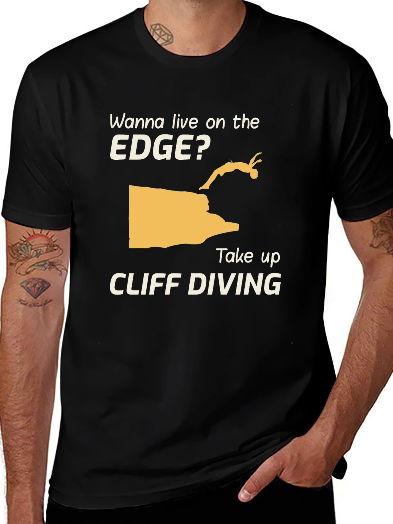 Variant 15 of Cliff Diving T-Shirt - Live on the Edge!
