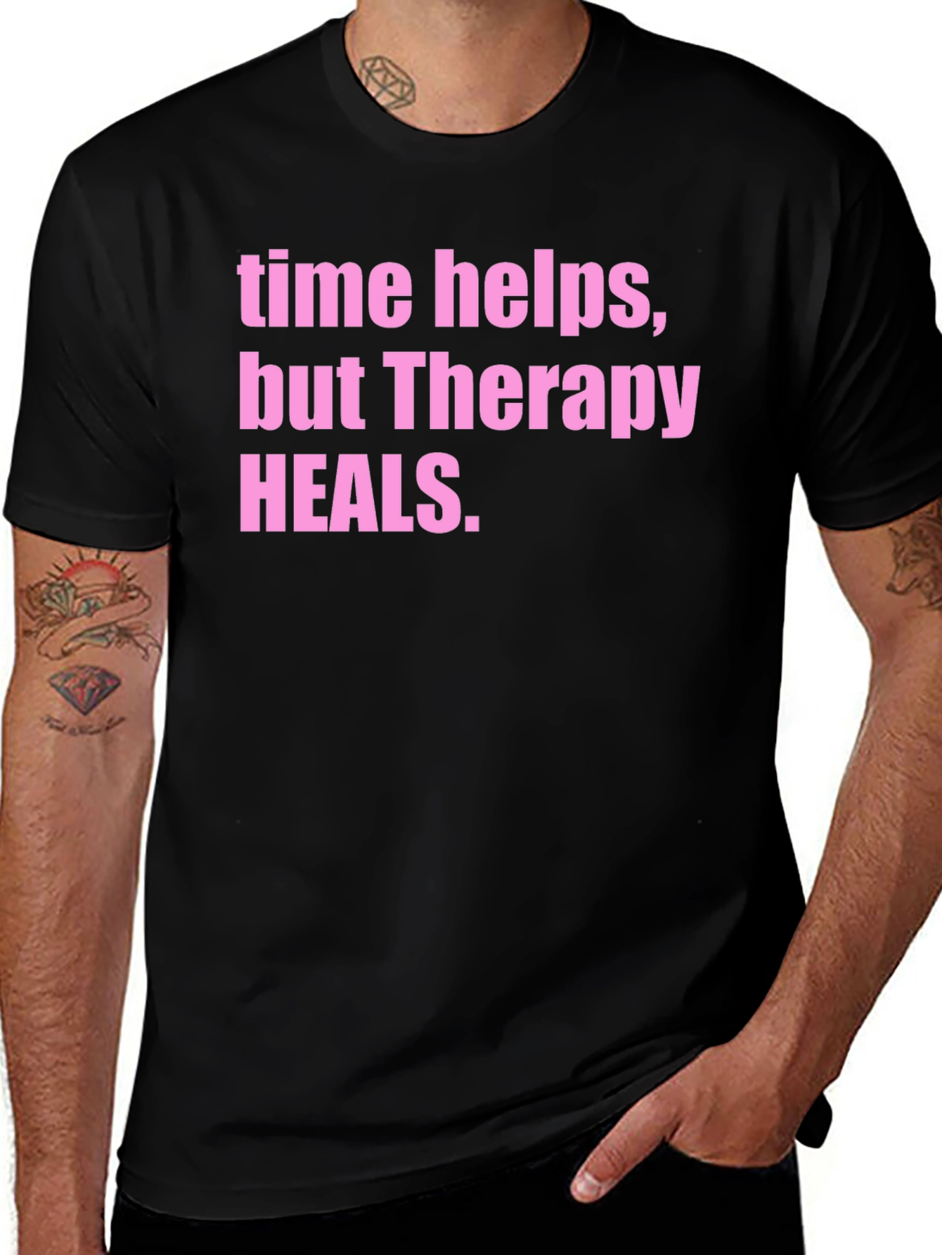 Variant 19 of Therapy Heals Graphic Tee - Black