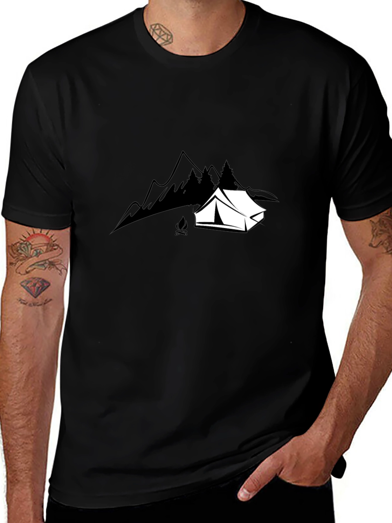 Variant 14 of Camping Adventure Black T-Shirt