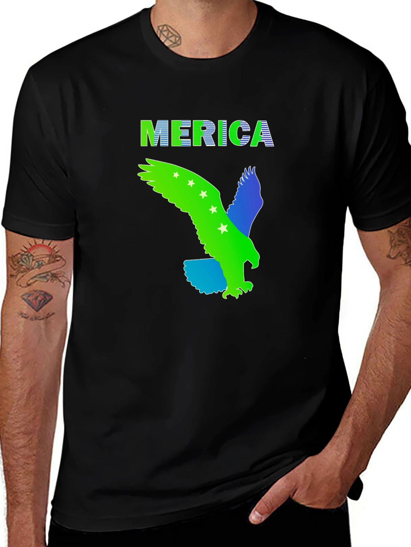 Variant 28 of Patriotic Eagle Graphic T-Shirt - Merica