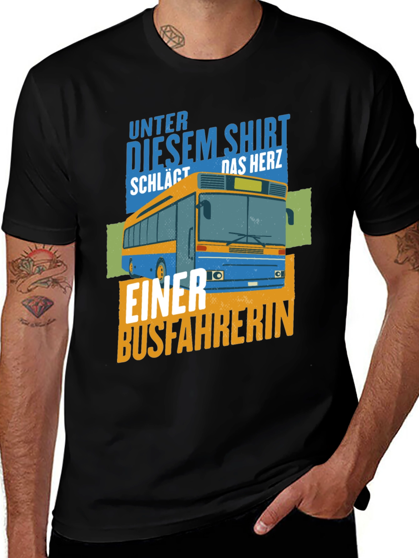 Variant 6 of Bus Driver Heartbeat Graphic Tee - Unisex