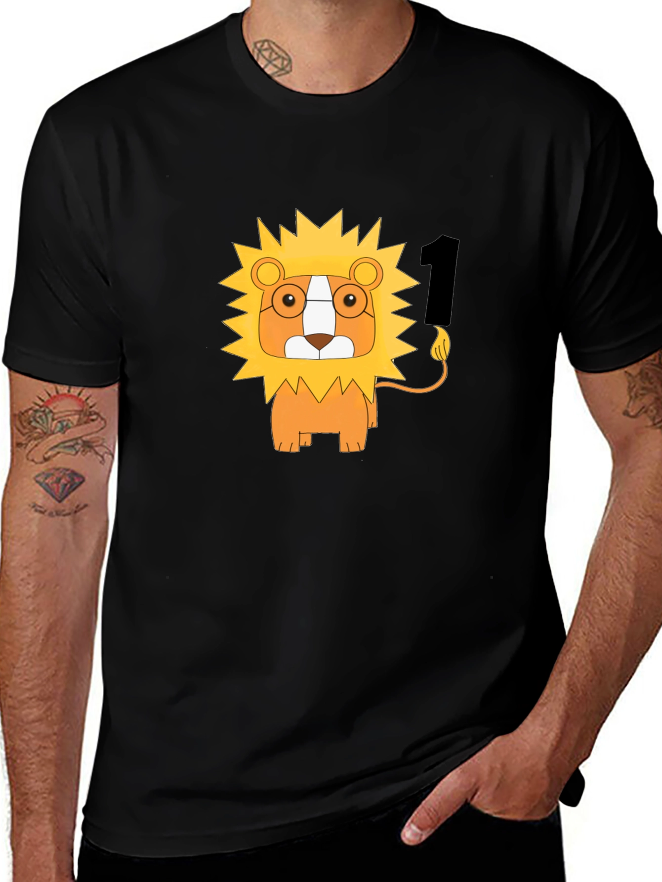 Variant 6 of Lion Number One Black T-Shirt