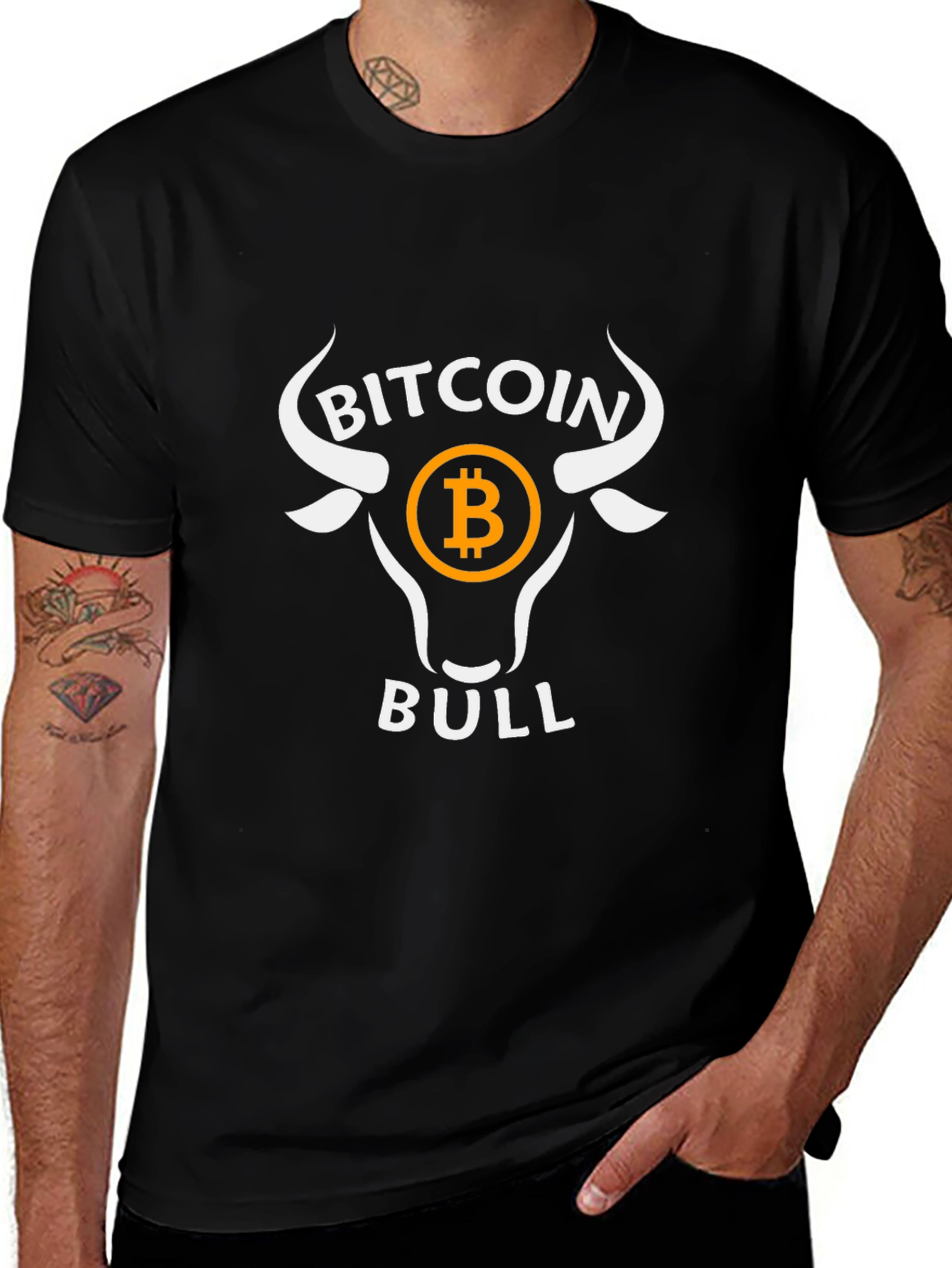 Bitcoin Bull Black T-Shirt - Crypto Fan Apparel