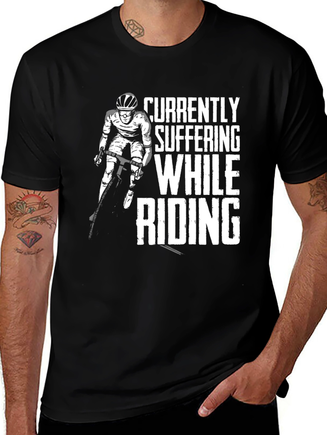 Variant 23 of Suffering While Riding T-Shirt, Black