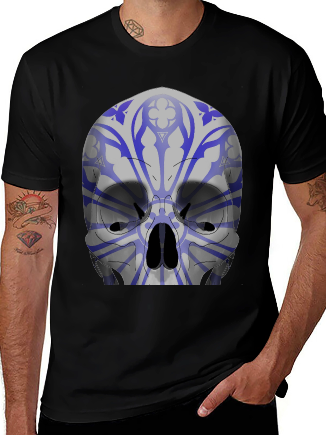 Variant 8 of Skull Graphic T-Shirt - Gothic Style Design