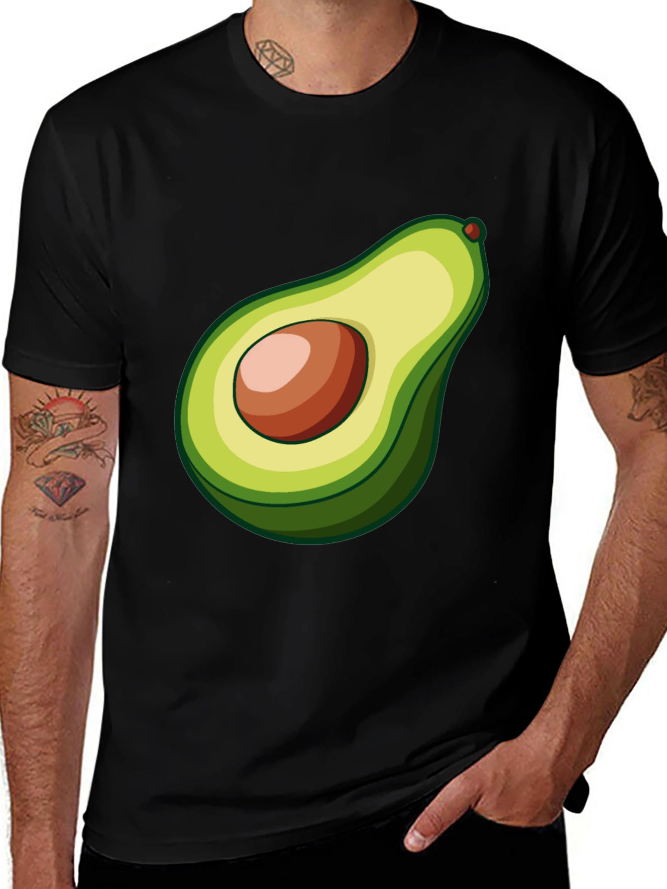 Black Avocado Graphic Tee - Black Casual Shirt main image