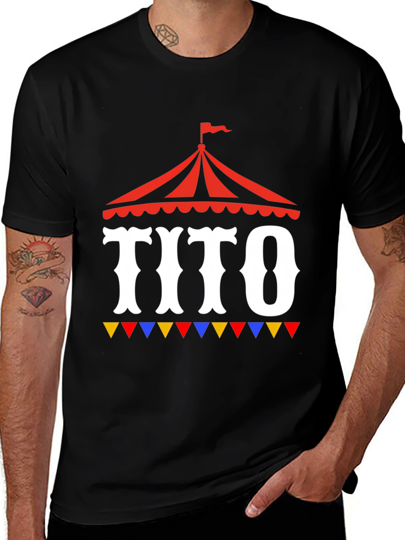 Variant 6 of Tito Circus Tent Graphic Tee - Fun Party Shirt