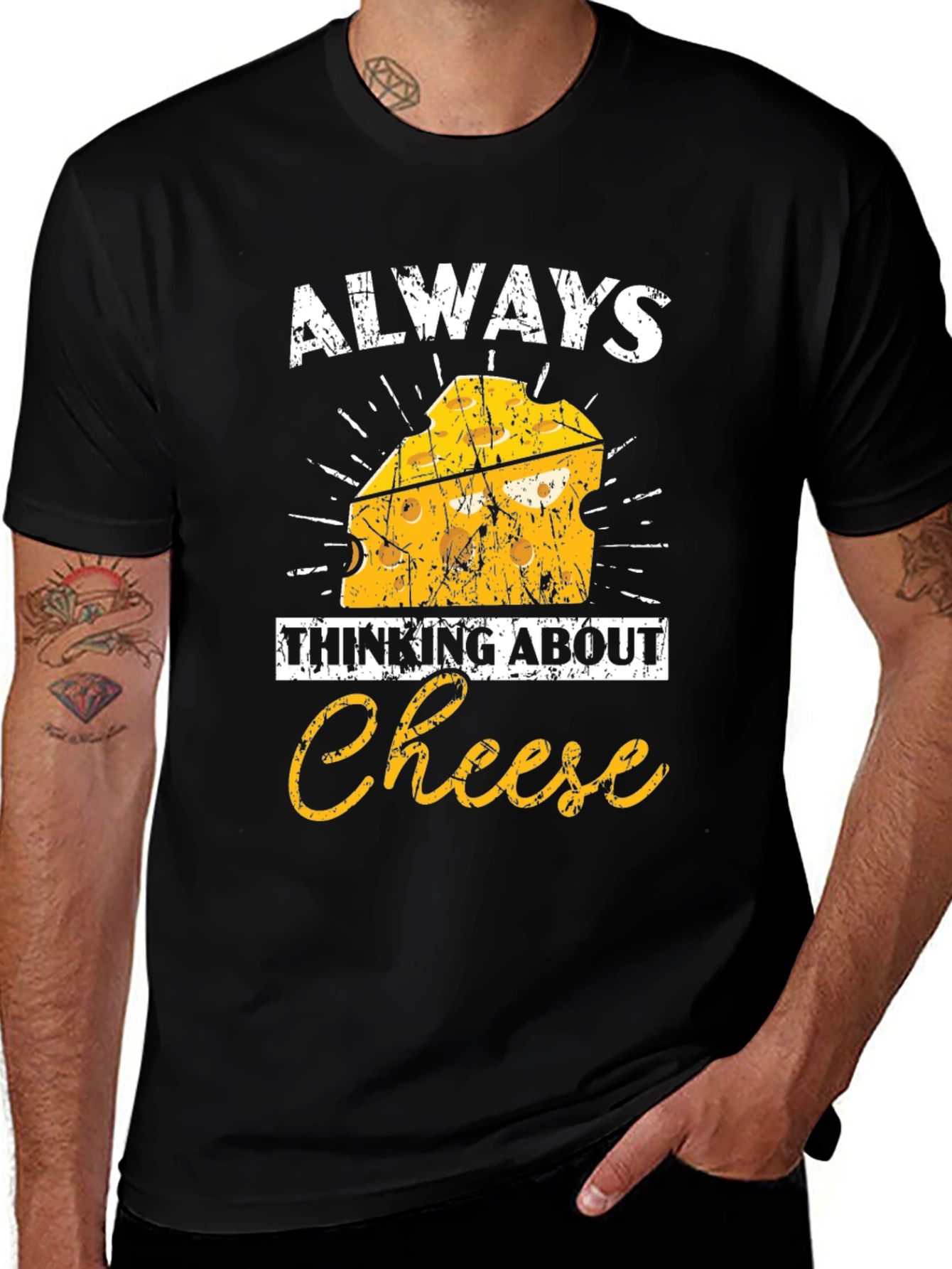 Variant 8 of Always Thinking About Cheese Graphic T-Shirt