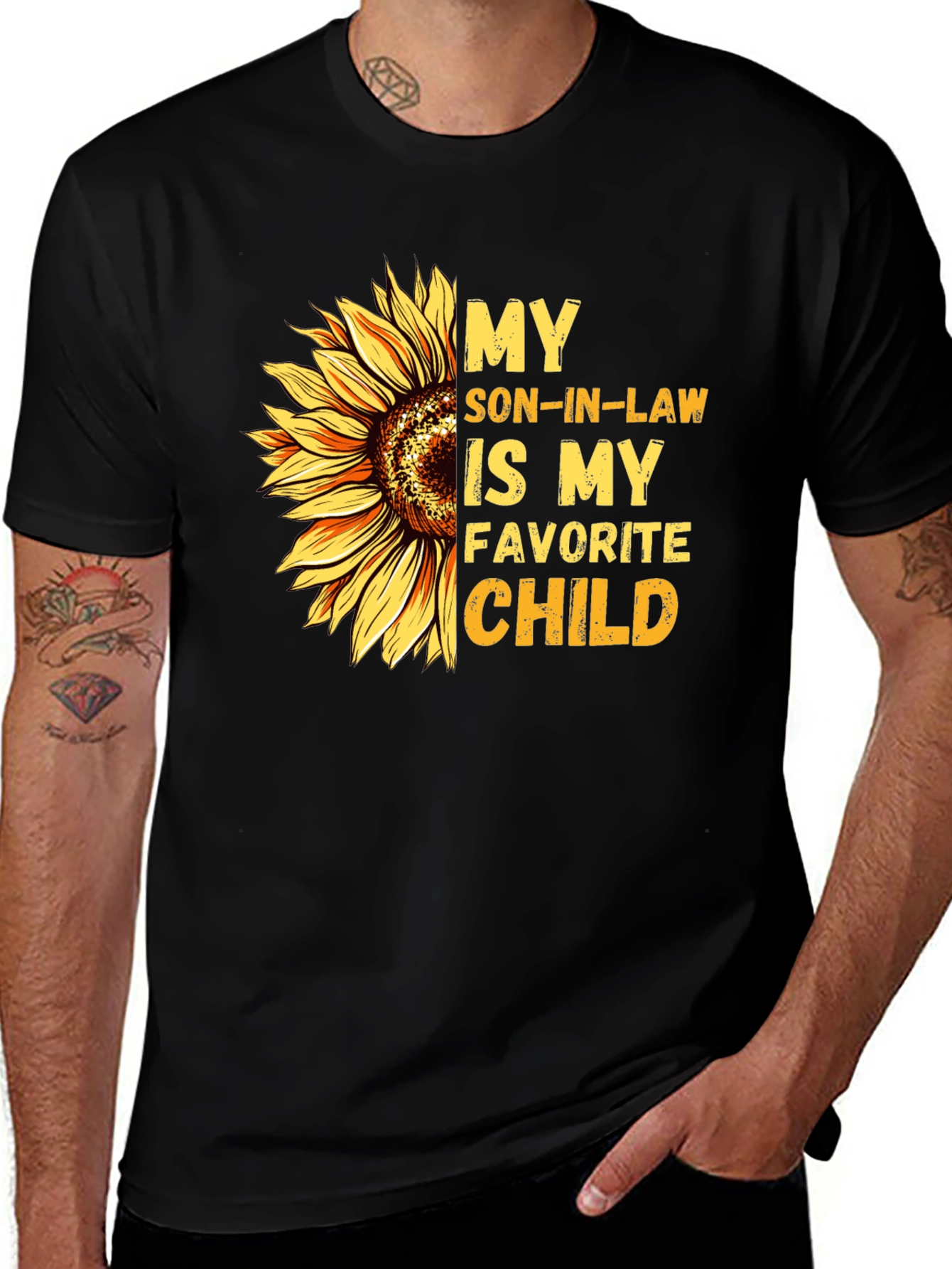 Black My Son-In-Law is My Favorite Child Sunflower Graphic Tee main image