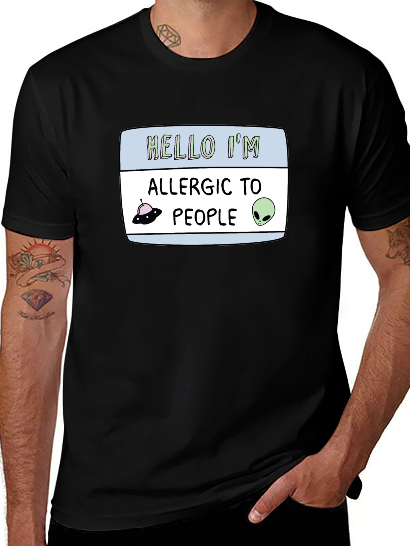 Variant 23 of Allergic to People Graphic T-Shirt