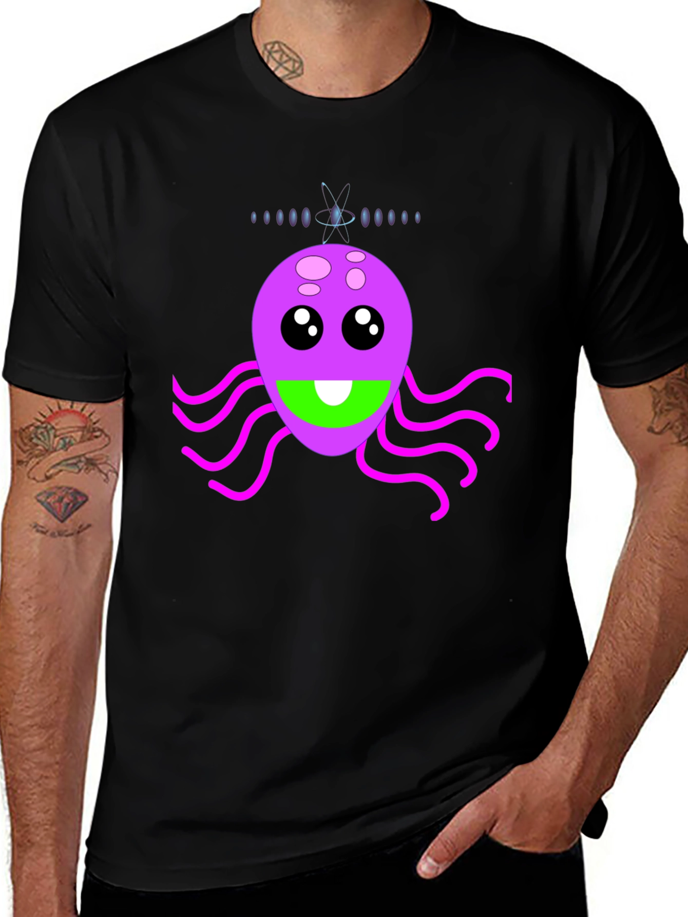 Variant 2 of Funky Alien Graphic Tee - Black