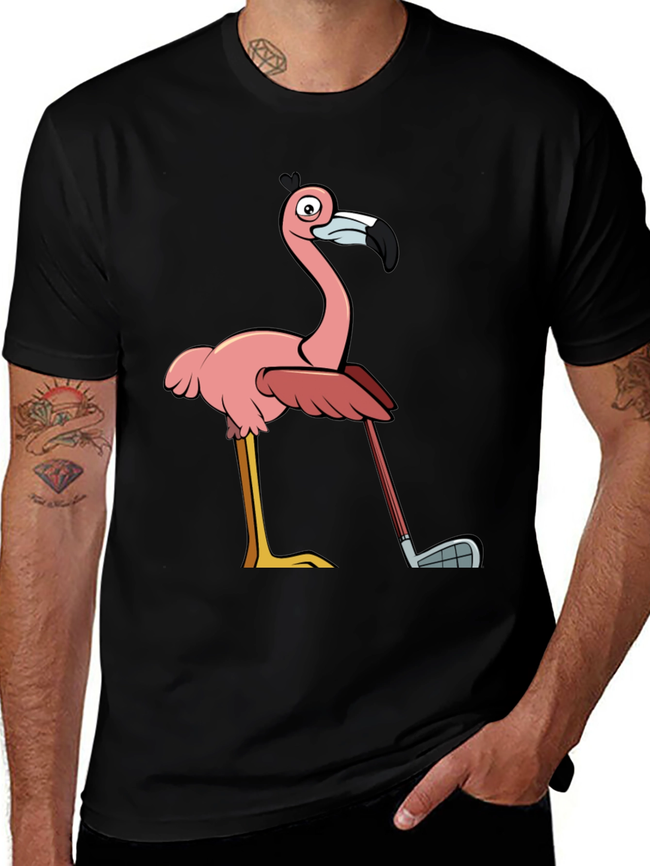 Variant 19 of Golfing Flamingo Graphic Tee