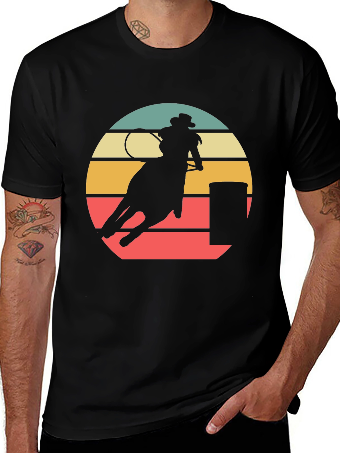 Retro Barrel Racing Tee - Western Graphic T-Shirt