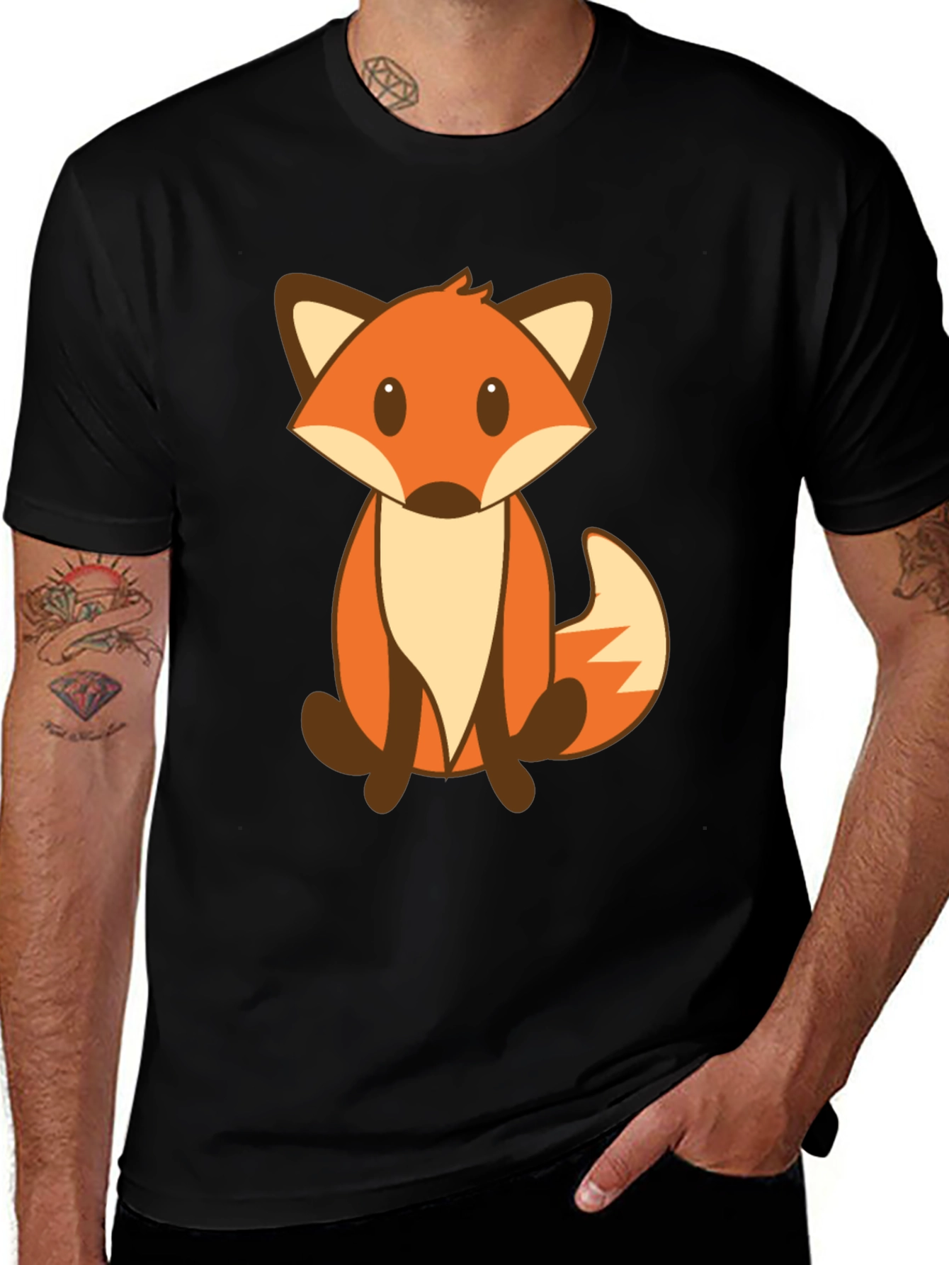 Variant 12 of Cute Cartoon Fox Graphic Tee - Unisex