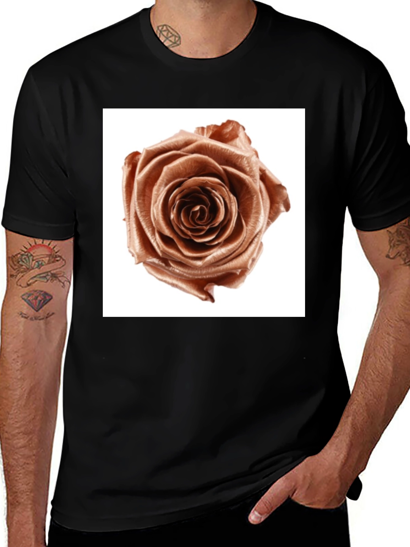 Variant 10 of Rose Graphic Tee - Modern Floral Design