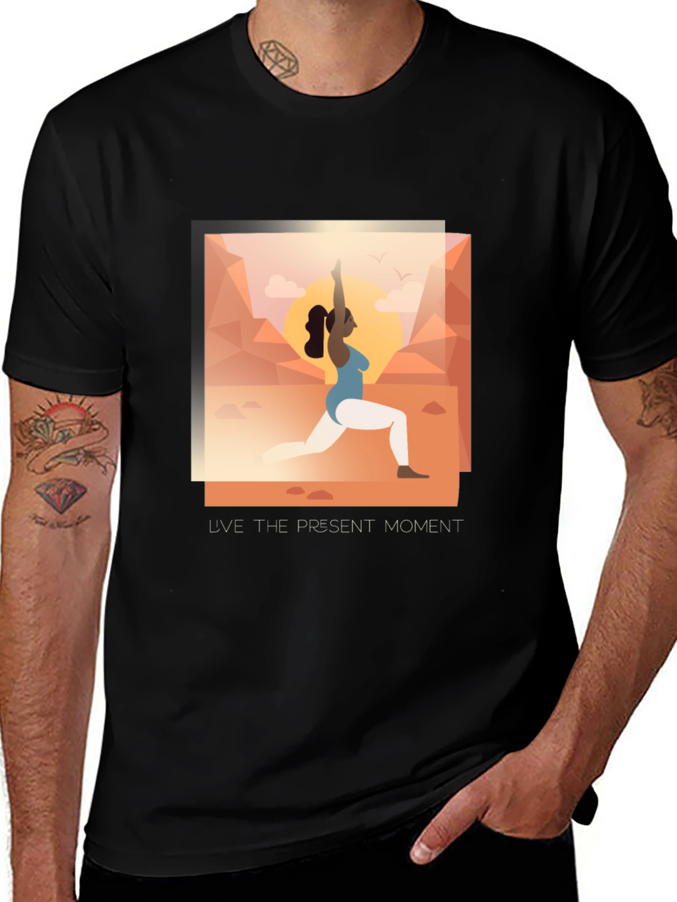 Variant 13 of Yoga Present Moment Graphic Tee - Unisex
