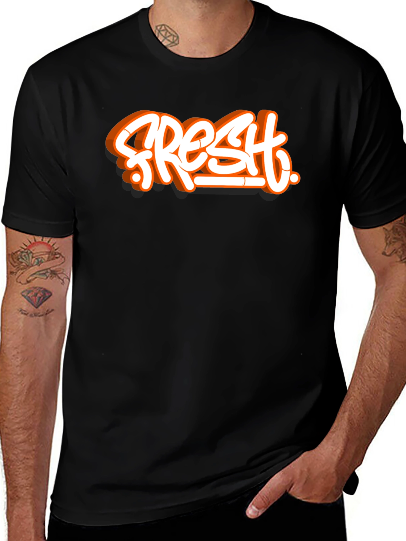 Variant 20 of Fresh Graffiti Graphic Print Black Tee