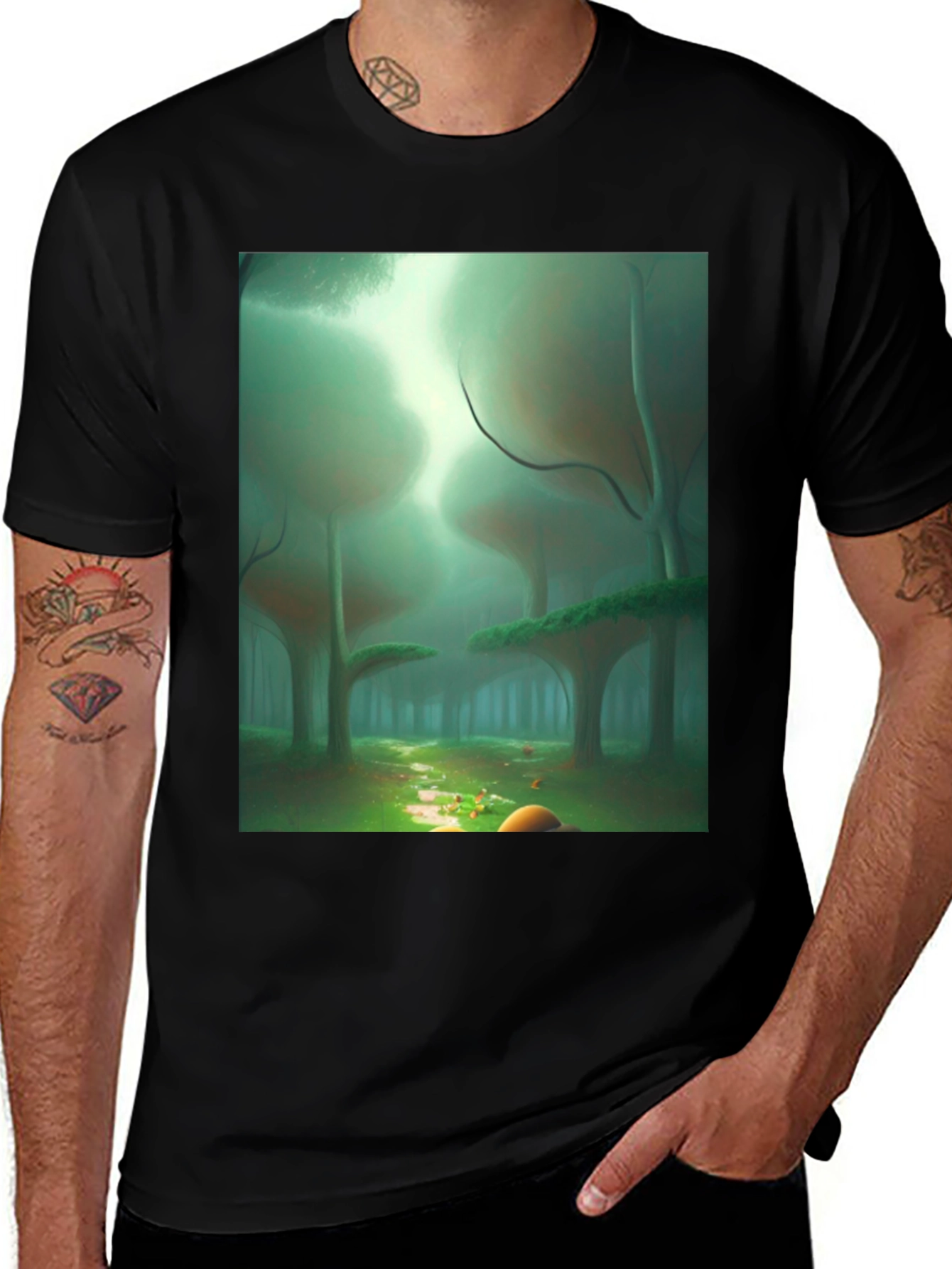 Mystical Forest Black T-Shirt