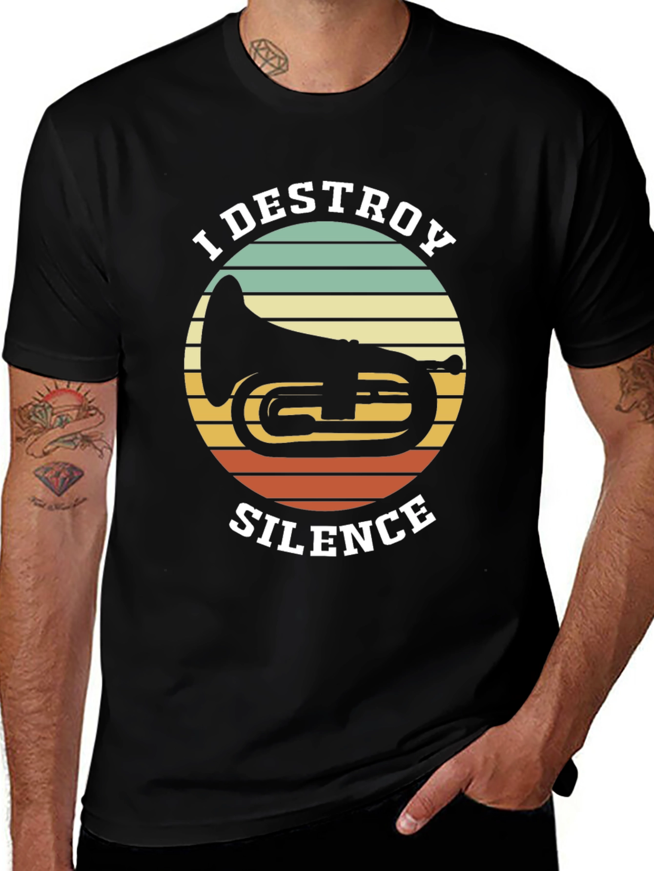I Destroy Silence Tuba Graphic Tee