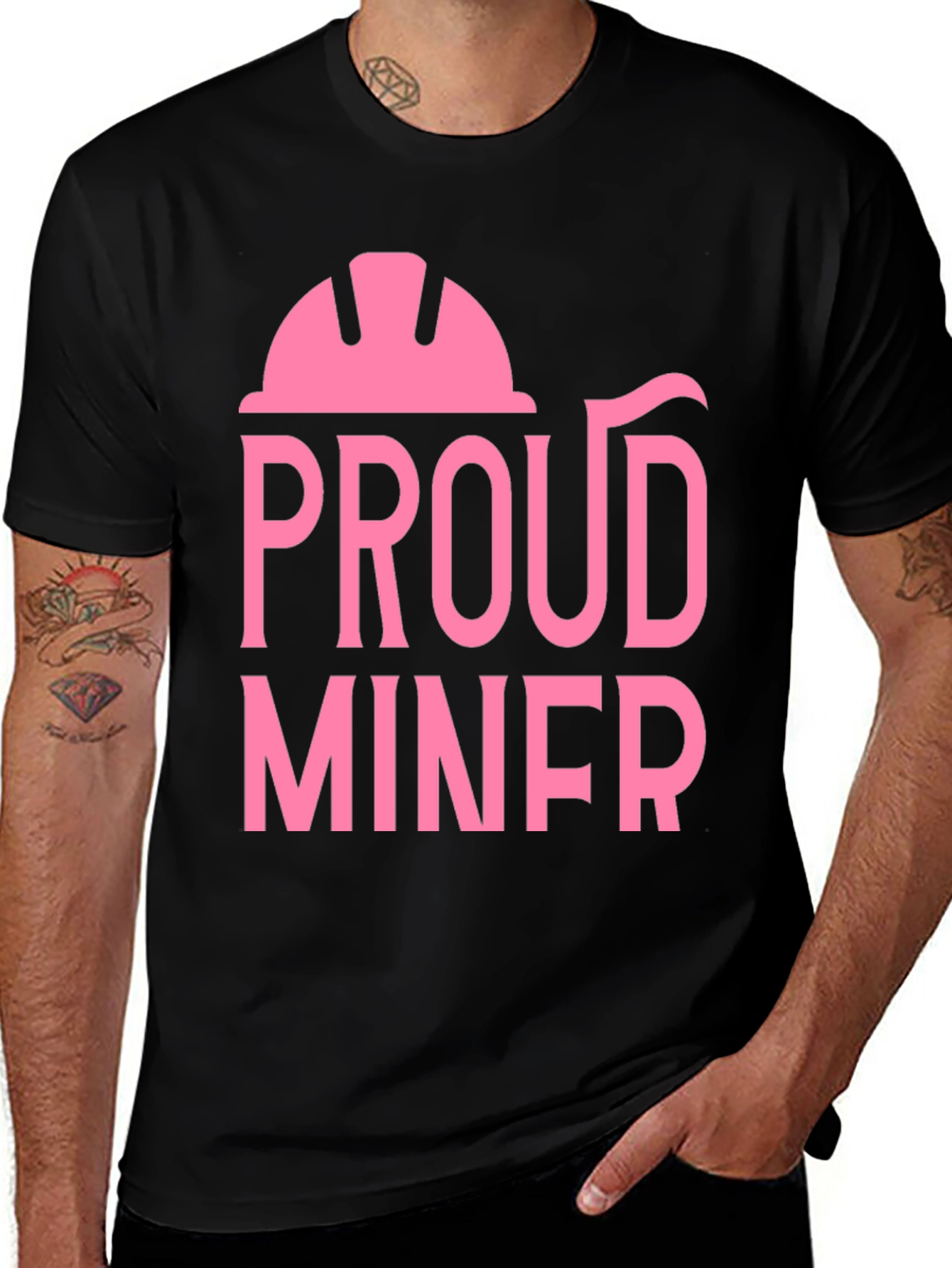Variant 16 of Proud Miner T-Shirt - Pink Design