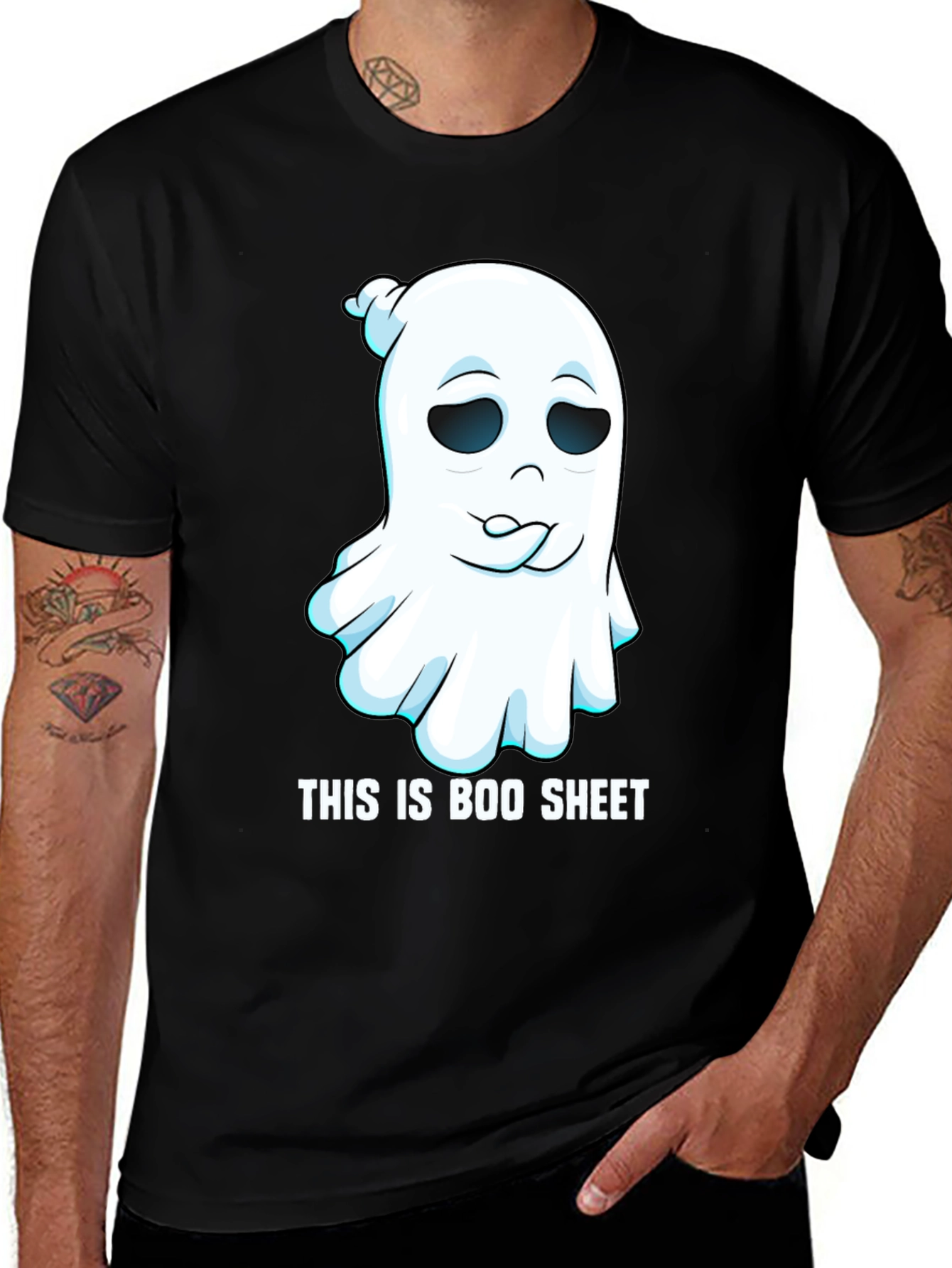 Variant 17 of Boo Sheet Ghost Graphic Tee - Spooky Season Humor