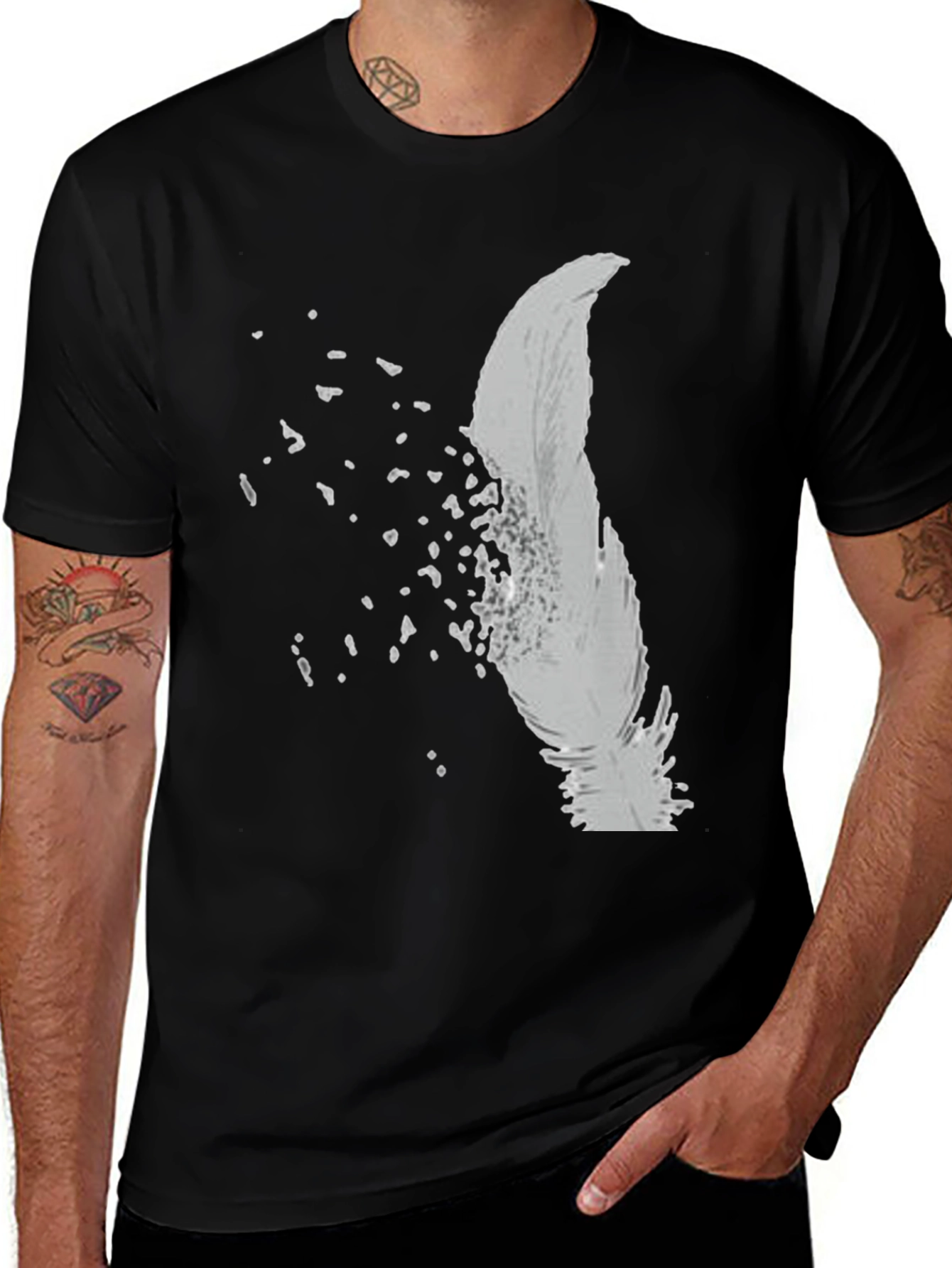 Variant 15 of Feather Fade Black Graphic Tee