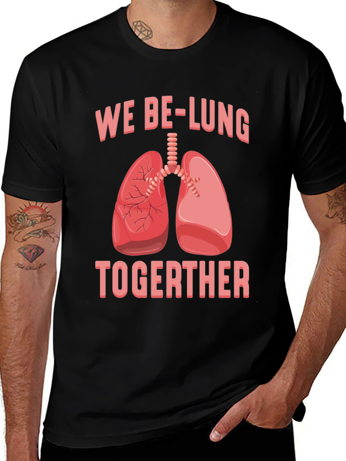 Variant 30 of We Be-Lung Together Funny Anatomy T-Shirt