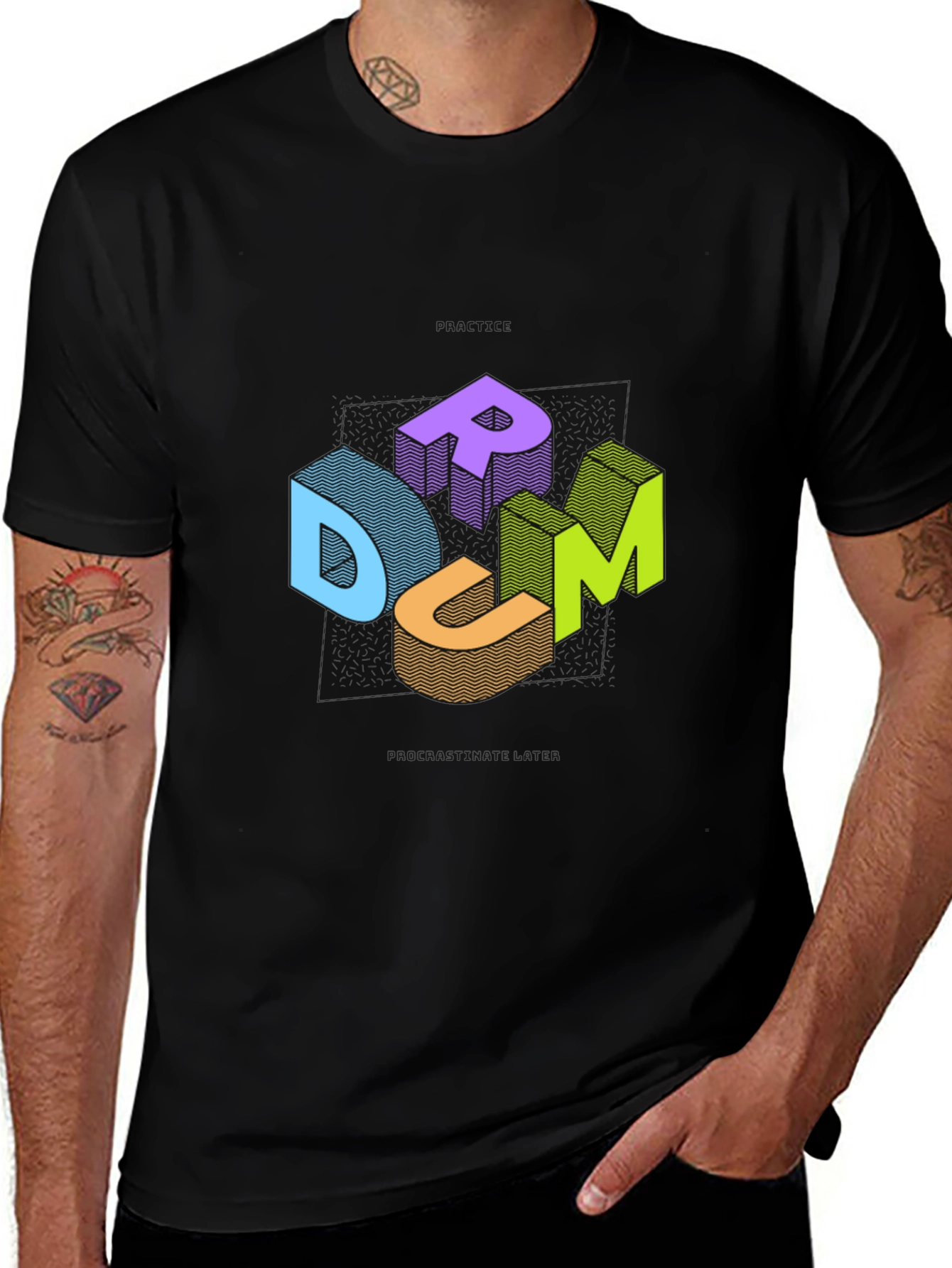 Variant 19 of DRUM Graphic Tee - Black Cotton Casual T-Shirt