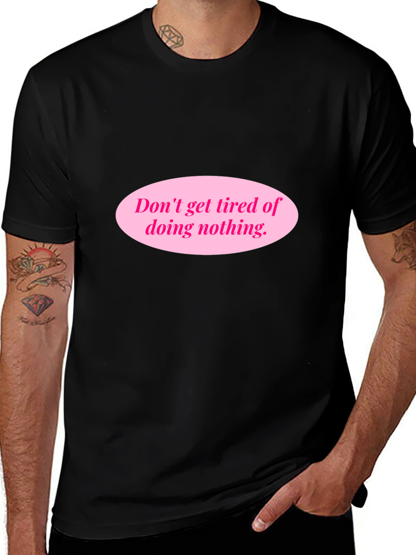Variant 15 of Lazy Day Graphic Tee -  "Don't Get Tired of Doing Nothing" T-Shirt