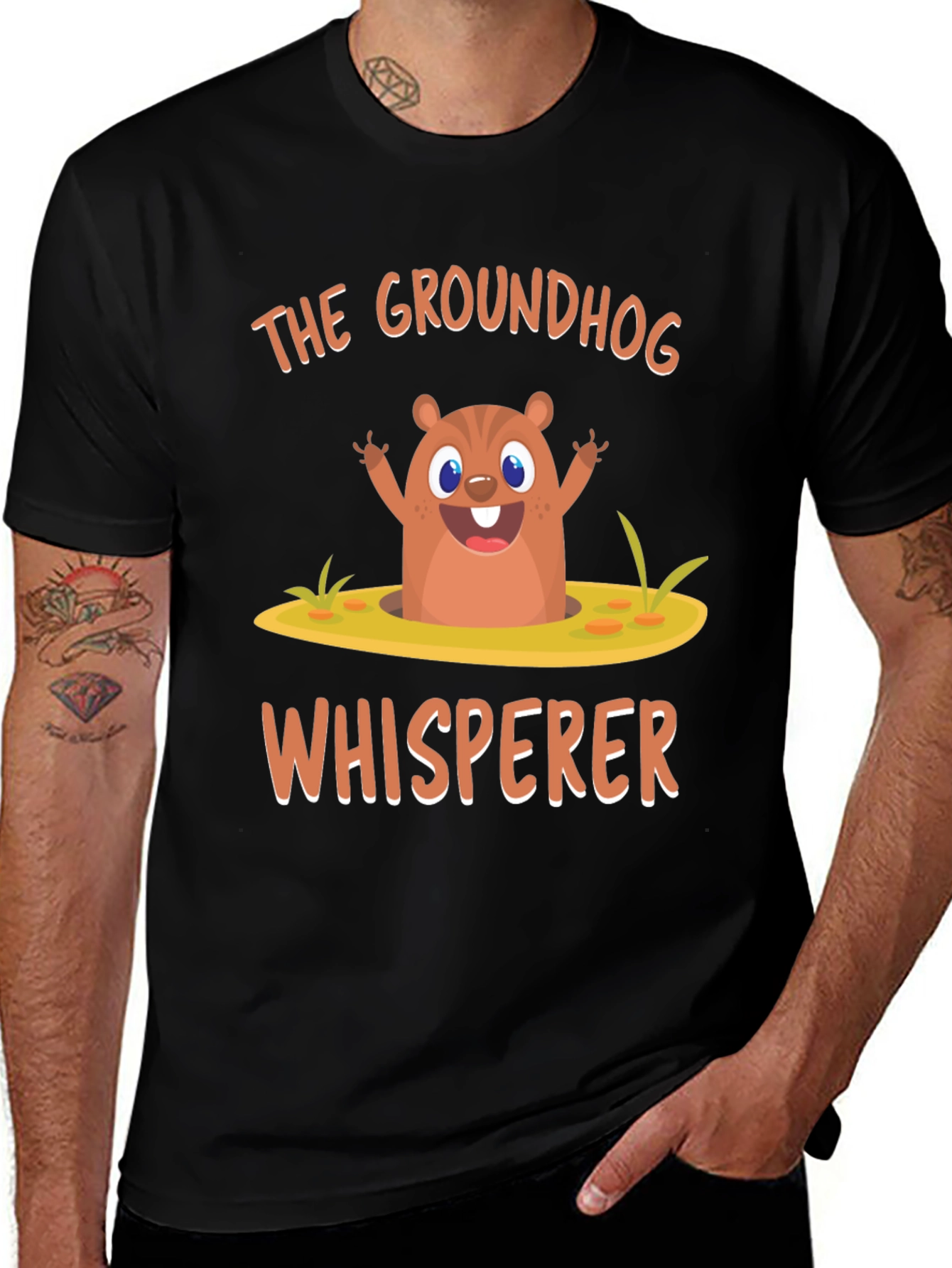 Variant 13 of Groundhog Whisperer Graphic Tee - Cute Animal T-Shirt