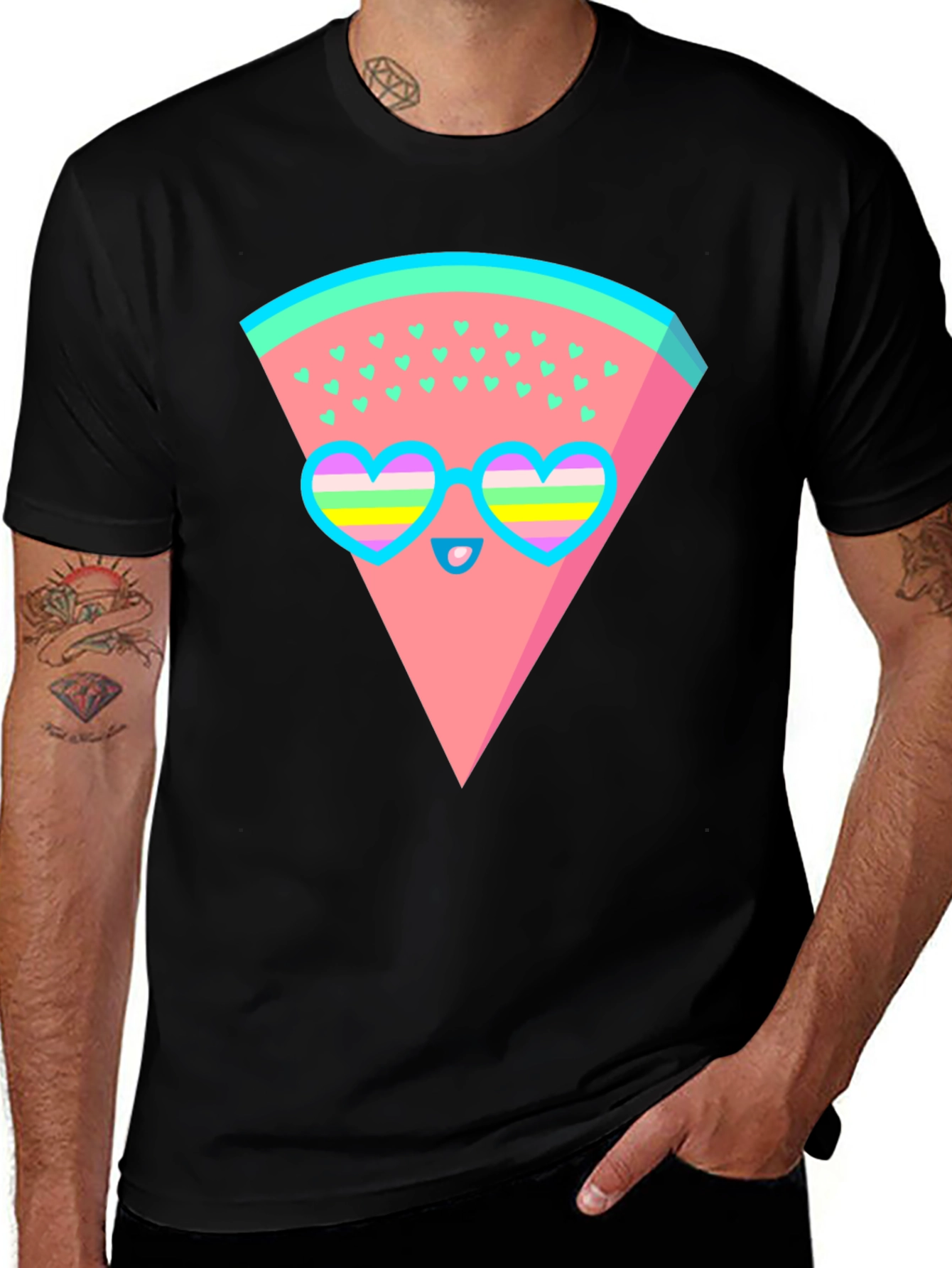 Variant 26 of Funky Watermelon Graphic T-Shirt - Black