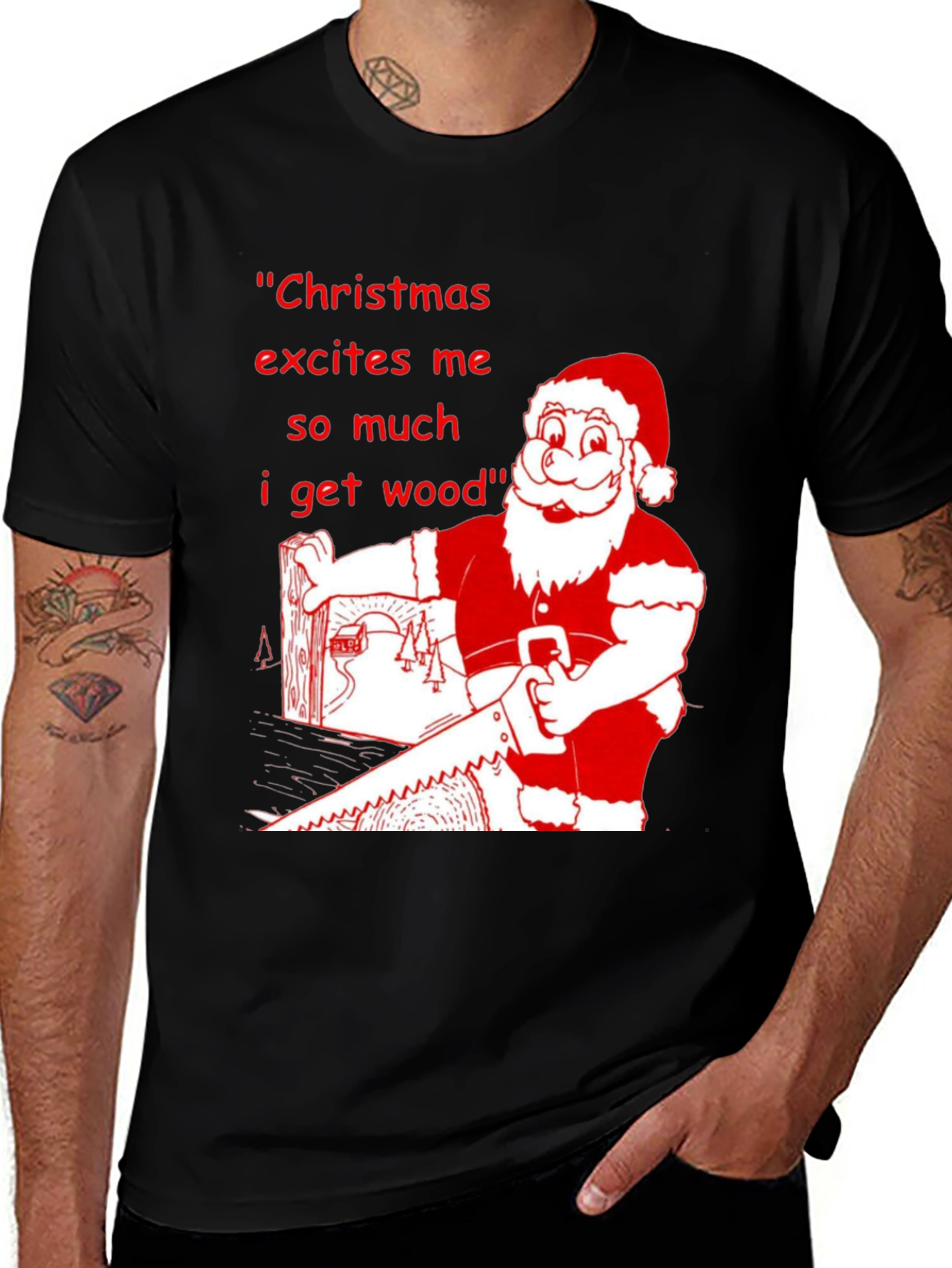 Christmas Wood Humor Tee