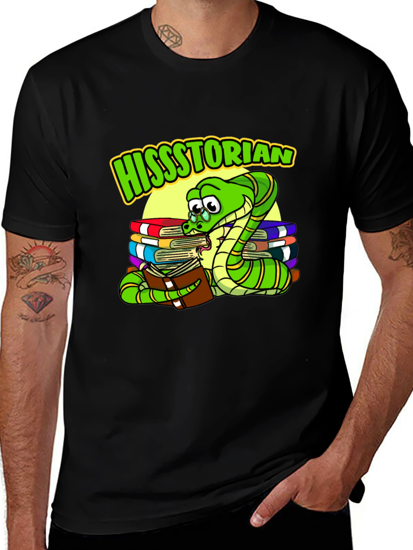 Variant 9 of Hisstorian Snake Reading T-Shirt