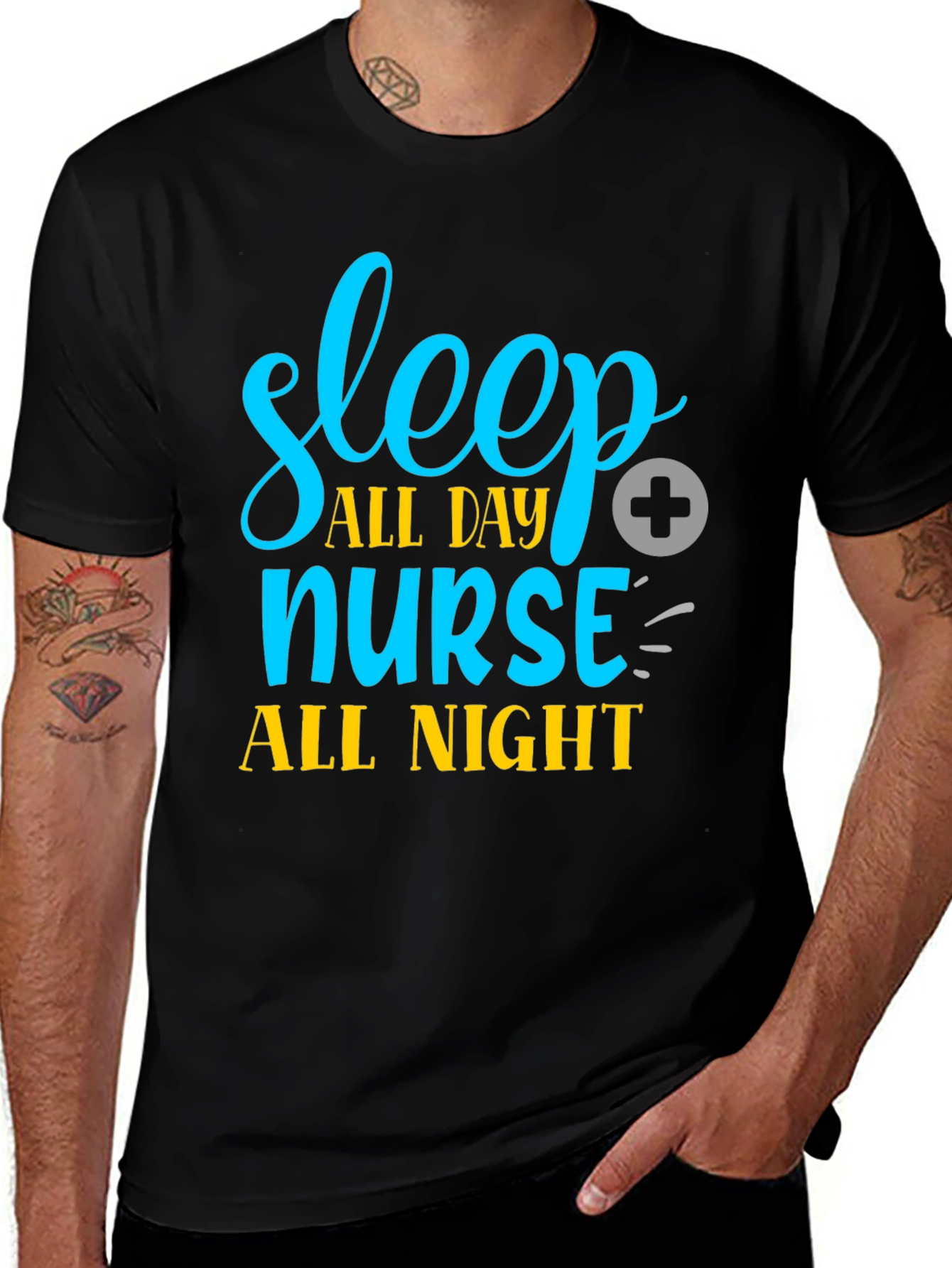 Variant 13 of Sleep All Day Nurse All Night Graphic Tee