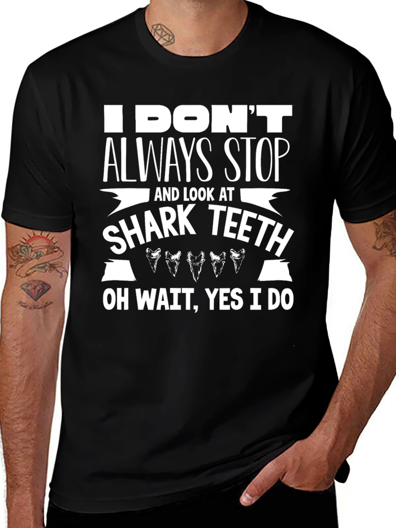 Variant 12 of Funny Shark Teeth Graphic T-Shirt
