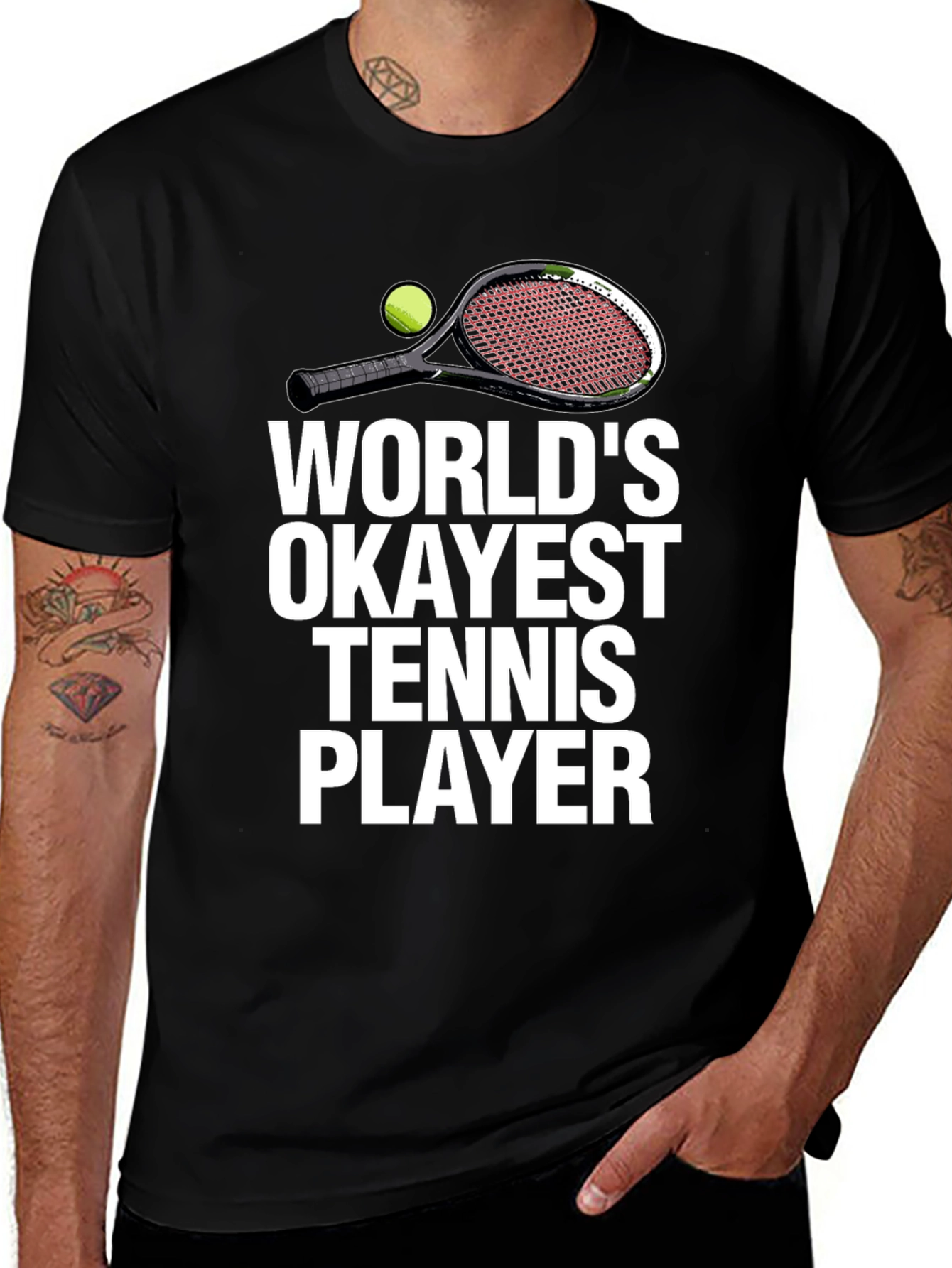 Variant 16 of World's Okayest Tennis Player Graphic T-Shirt