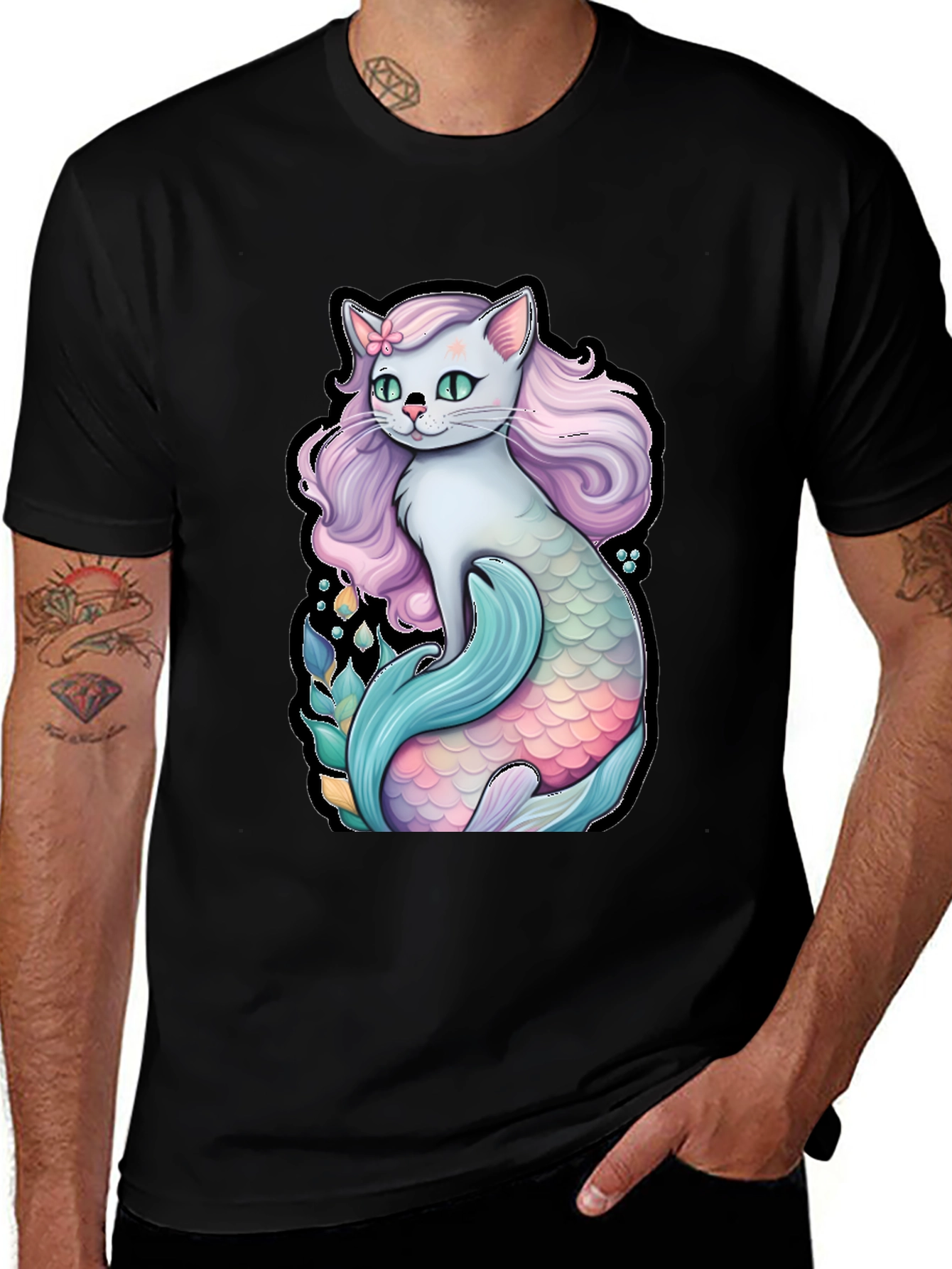 Variant 26 of Cat Mermaid T-Shirt - Unique Graphic Tee