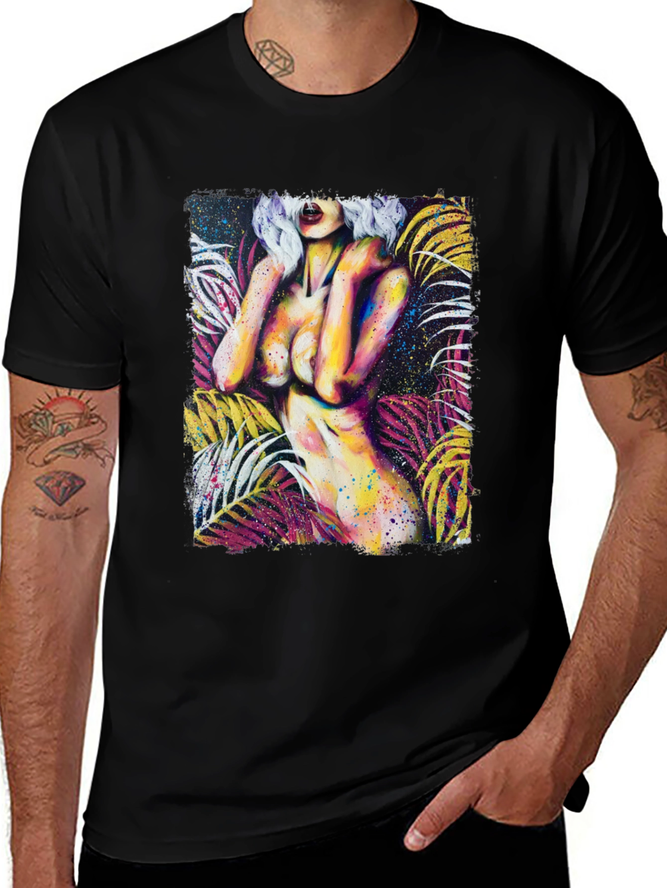 Variant 9 of Tropical Temptation Graphic Tee - Black
