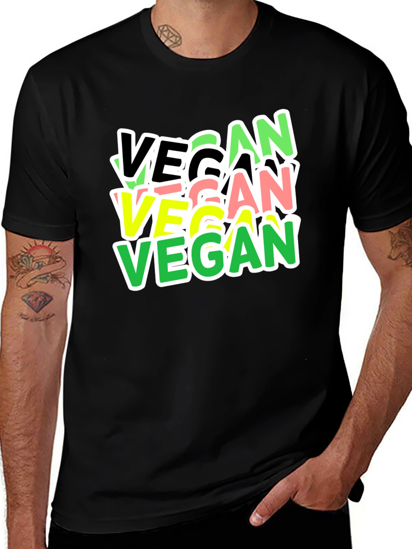 Variant 9 of Vegan T-Shirt - Trendy Colorful Vegan Design