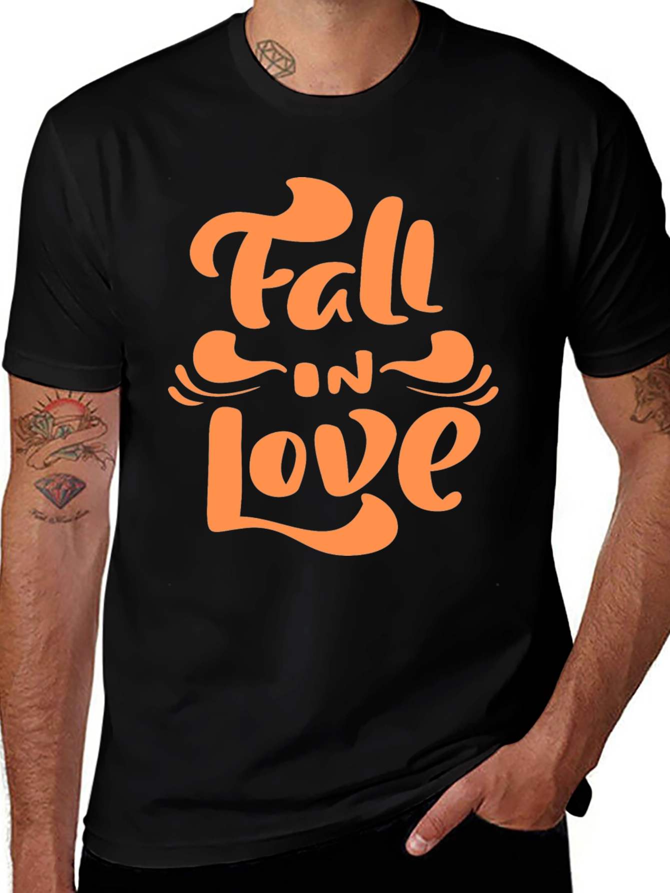Variant 7 of Fall in Love Graphic Tee - Stylish Autumn Apparel