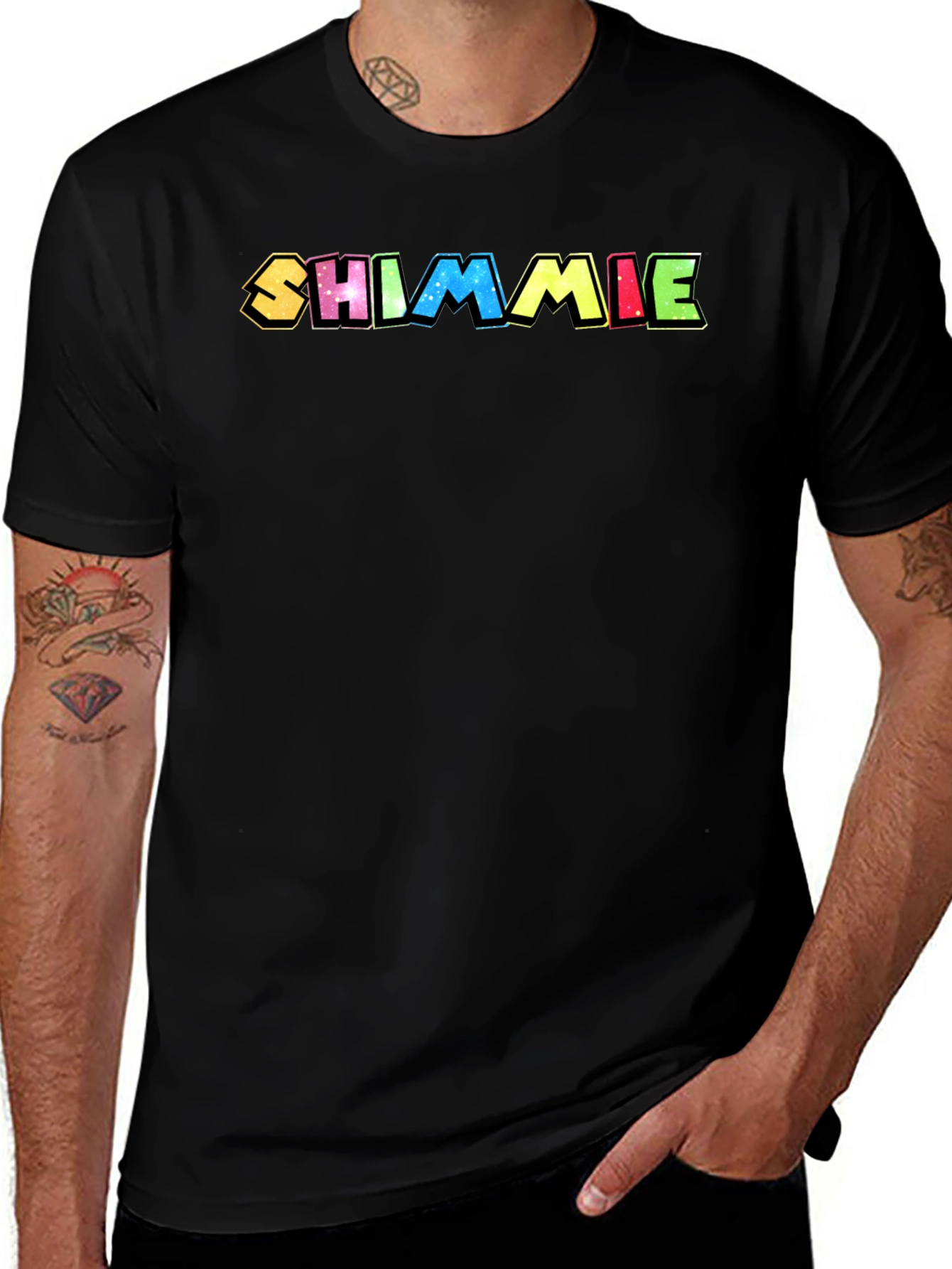 Black Shimmiie Colorful Graphic Black T-Shirt main image