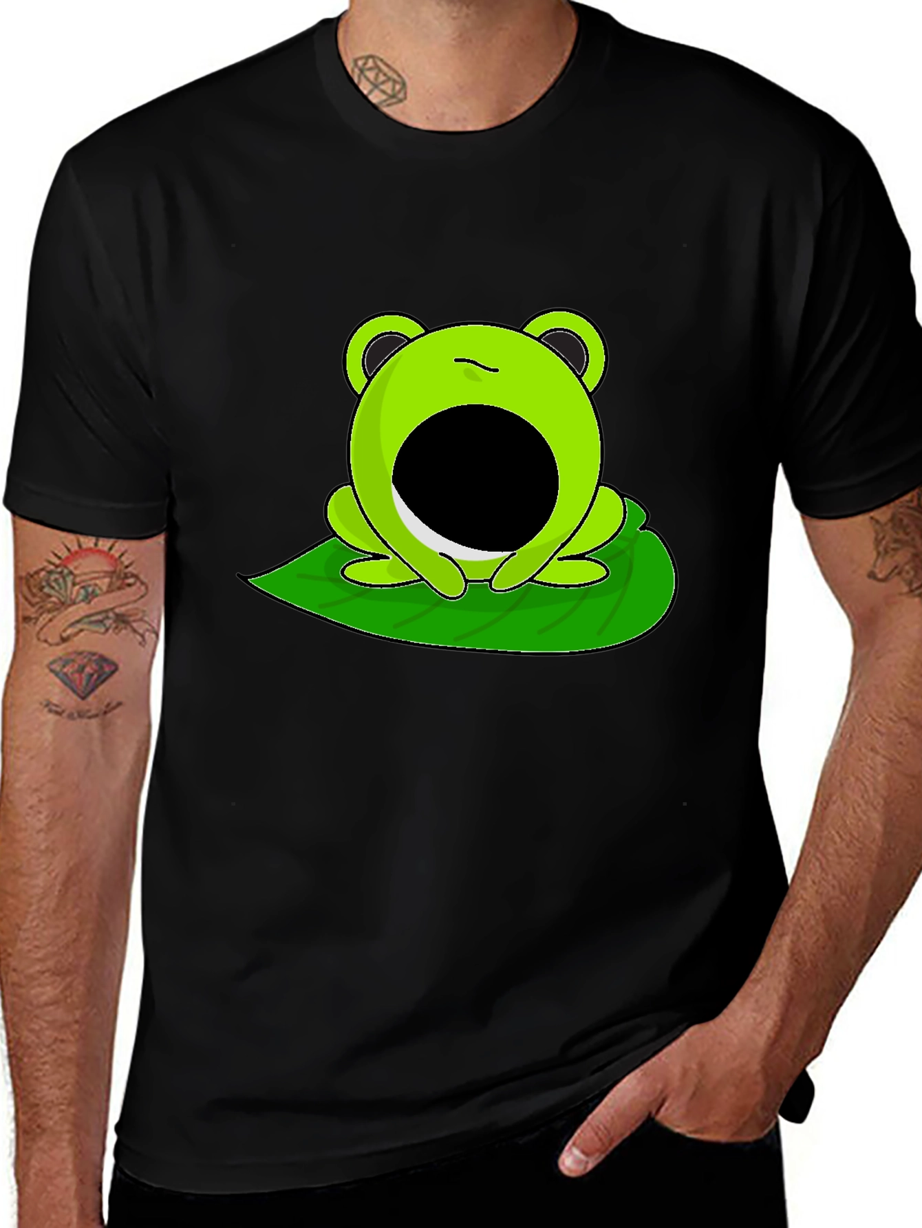 Variant 8 of Froggy Face T-Shirt - Black