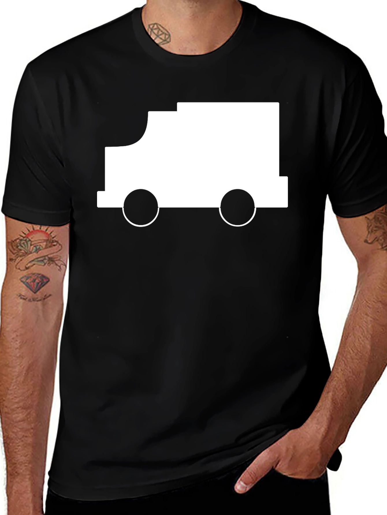 Black Truck Graphic Tee - Modern Black T-Shirt main image